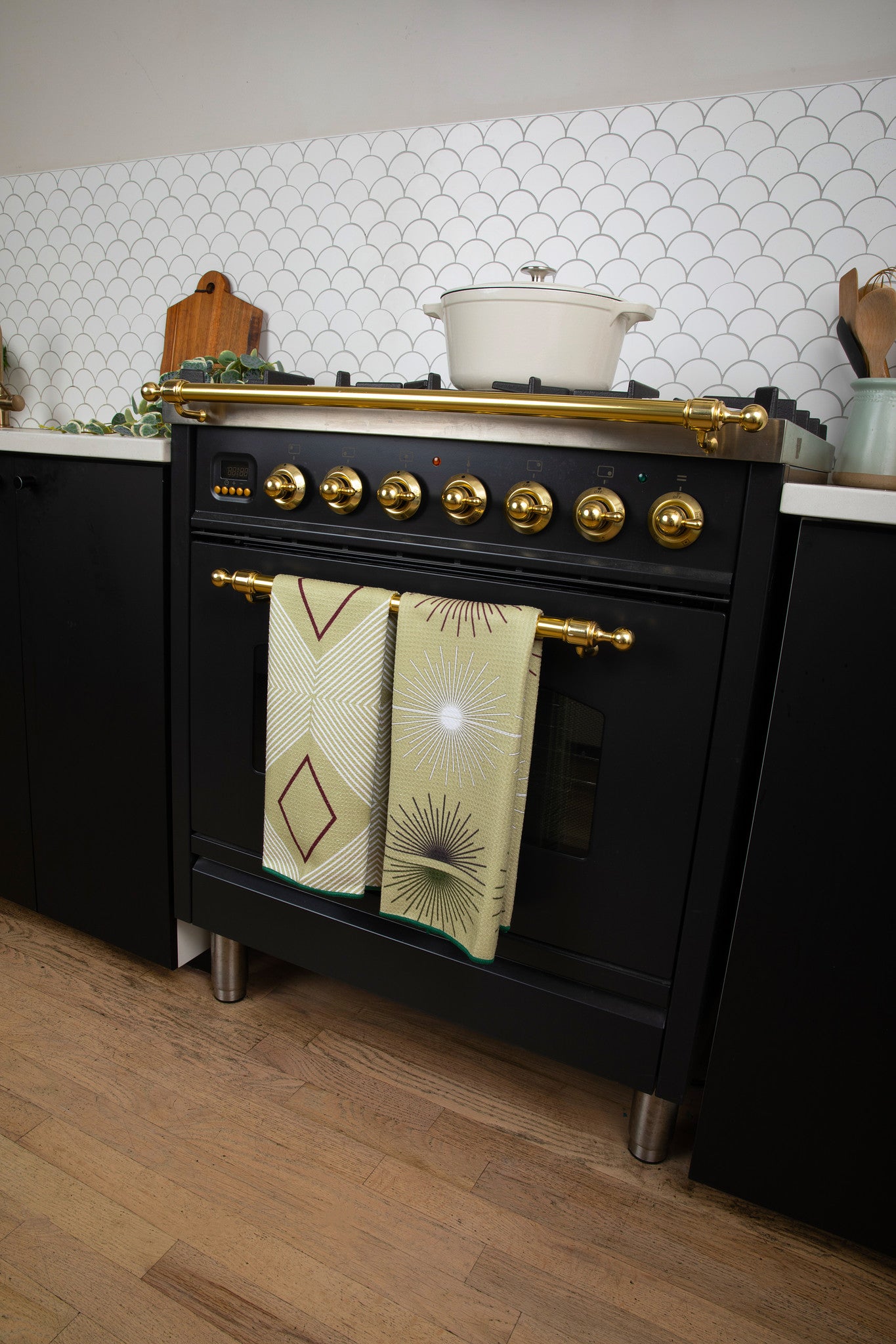 Line Diamond Double-Sided Tea Towel