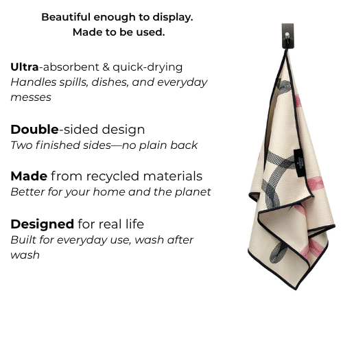Calm Connections | Double-Sided Microfiber Kitchen Towel (Absorbent & Quick-Dry)