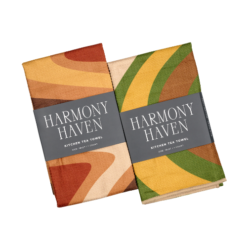 Moss Flow & Earth Flow Duo – Soft, Recycled Microfiber Tea Towels in Natural Modern Neutrals