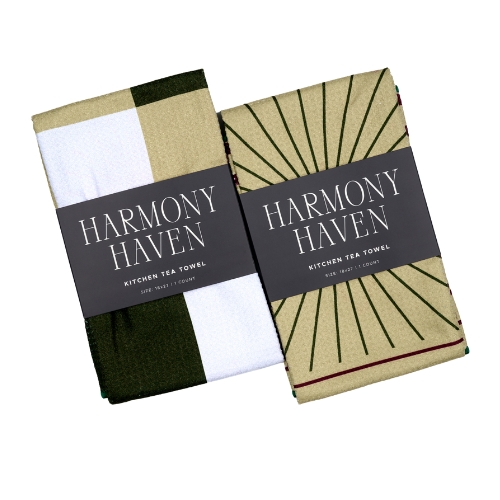 Lodge Check & Diamond Line Duo – Soft, Recycled Microfiber Tea Towels with Modern Geometric Designs