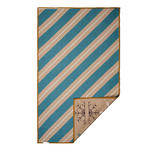 Diagonal stripes in White, beige and Ocean Blue